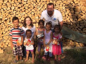 Megan Tucker with Albanian Children in Macedonia