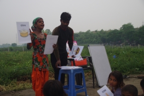 Classes being held at one of the slums in India where Charity United’s educational programs are in operation.