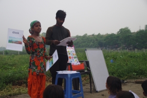 Classes being held at one of the slums in India where Charity United’s educational programs are in operation.