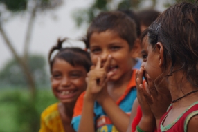 Classes being held at one of the slums in India where Charity United’s educational programs are in operation.