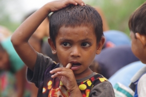 Classes being held at one of the slums in India where Charity United’s educational programs are in operation.