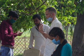 At a slum in India