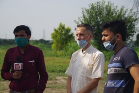 At a slum in India