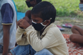 Classes being held at one of the slums in India where Charity United’s educational programs are in operation.