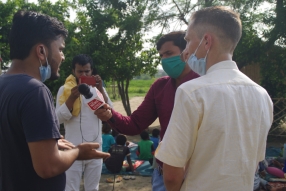 At a slum in India