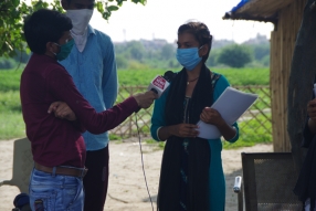 At a slum in India