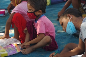 At a slum in India