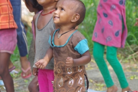 Classes being held at one of the slums in India where Charity United’s educational programs are in operation.