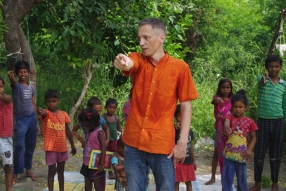 Classes being held at one of the slums in India where Charity United’s educational programs are in operation.