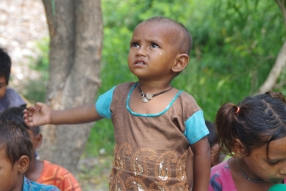 At one of the slums in India where Charity United's educational programs are in place.