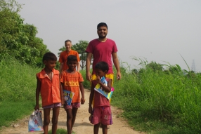 At one of the slums in India where Charity United's educational programs are in place.