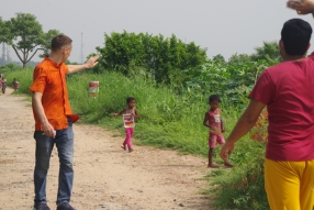 At one of the slums in India where Charity United's educational programs are in place.