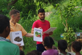 Classes being held at one of the slums in India where Charity United’s educational programs are in operation.