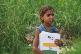 Classes being held at one of the slums in India where Charity United’s educational programs are in operation.