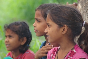 Classes being held at one of the slums in India where Charity United’s educational programs are in operation.