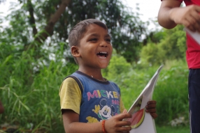 Classes being held at one of the slums in India where Charity United’s educational programs are in operation.