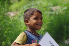 Classes being held at one of the slums in India where Charity United’s educational programs are in operation.