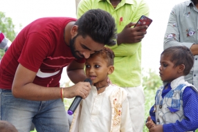 At a slum in India