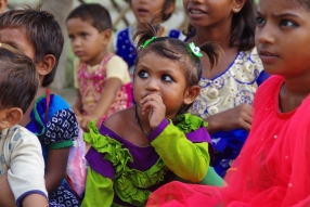 At one of the slums in India where Charity United's educational programs are in place.