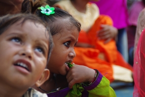 At one of the slums in India where Charity United's educational programs are in place.