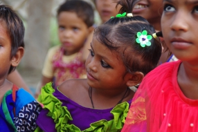 At one of the slums in India where Charity United's educational programs are in place.