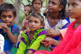 At one of the slums in India where Charity United's educational programs are in place.