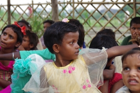 The community celebrates the new educational program that has been introduced to their village, at one of the slums in India where Charity United's educational programs are now in place.