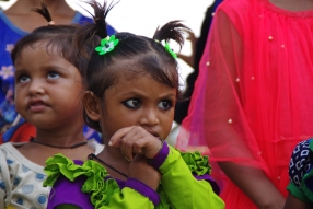 The community celebrates the new educational program that has been introduced to their village, at one of the slums in India where Charity United's educational programs are now in place.