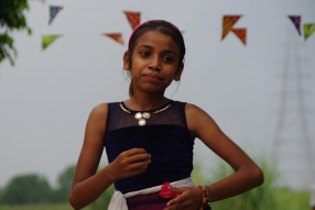 The community celebrates the new educational program that has been introduced to their village, at one of the slums in India where Charity United's educational programs are now in place.