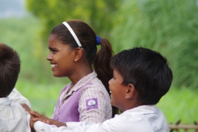 The community celebrates the new educational program that has been introduced to their village, at one of the slums in India where Charity United's educational programs are now in place.