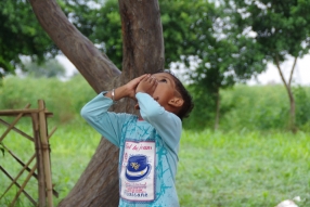 The community celebrates the new educational program that has been introduced to their village, at one of the slums in India where Charity United's educational programs are now in place.