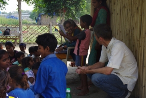 At one of the slums in India where Charity United's educational programs are in place.