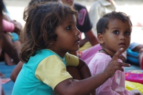 At one of the slums in India where Charity United's educational programs are in place.