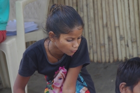 Classes being held at one of the slums in India where Charity United’s educational programs are in operation.