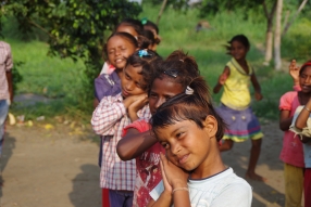 Classes being held at one of the slums in India where Charity United’s educational programs are in operation.