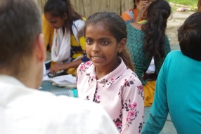 Classes being held at one of the slums in India where Charity United’s educational programs are in operation.