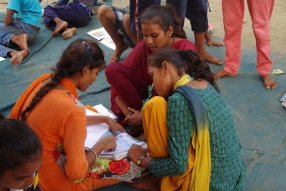 Classes being held at one of the slums in India where Charity United’s educational programs are in operation.