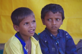At one of the slums in India where Charity United's educational programs are in place.