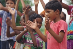 Classes being held at one of the slums in India where Charity United’s educational programs are in operation.