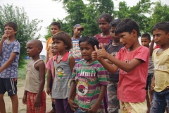 Classes being held at one of the slums in India where Charity United’s educational programs are in operation.