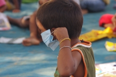 Classes being held at one of the slums in India where Charity United’s educational programs are in operation.