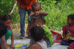 Classes being held at one of the slums in India where Charity United’s educational programs are in operation.