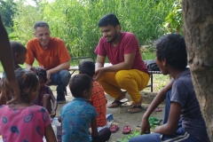 Classes being held at one of the slums in India where Charity United’s educational programs are in operation.