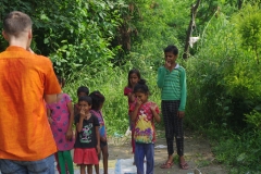 Classes being held at one of the slums in India where Charity United’s educational programs are in operation.