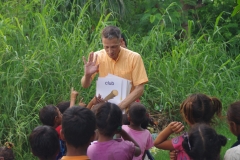 Classes being held at one of the slums in India where Charity United’s educational programs are in operation.