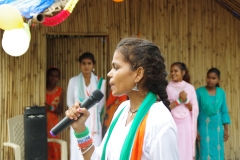 The community celebrates the new educational program that has been introduced to their village, at one of the slums in India where Charity United's educational programs are now in place.