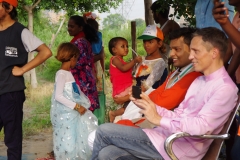 The community celebrates the new educational program that has been introduced to their village, at one of the slums in India where Charity United's educational programs are now in place.