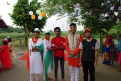 The community celebrates the new educational program that has been introduced to their village, at one of the slums in India where Charity United's educational programs are now in place.