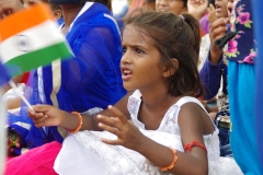 The community celebrates the new educational program that has been introduced to their village, at one of the slums in India where Charity United's educational programs are now in place.