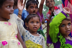 The community celebrates the new educational program that has been introduced to their village, at one of the slums in India where Charity United's educational programs are now in place.